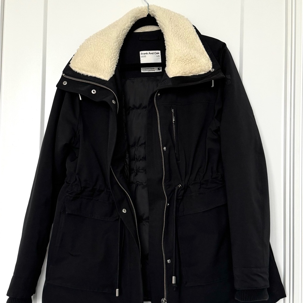 Black Parka with Cream Collar - Picture 1 of 6